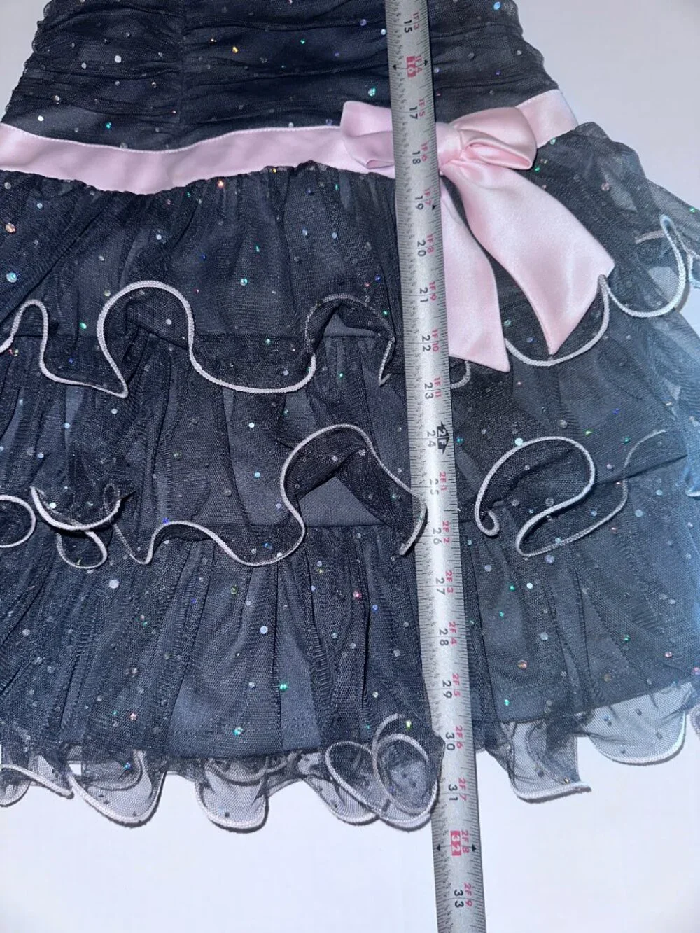 Adorable Bonnie Jean Girls Sz 12 Gray & Pink SPARKLE RUFFLE DRESS
